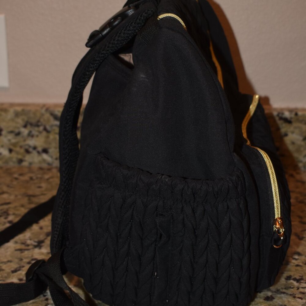 mommore Diaper Bag Backpack, Stylish Travel Baby Bag - (S-Black, Small-17L) - Picture 6 of 8